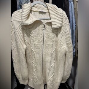WeWoreWhat zip up sweater - cream size S/M